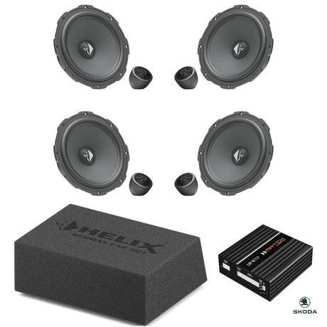 HELIX Ci3 front and rear speakers, loaded subwoofer and DSP amplifier for the Skoda Kodiaq 2024-on upgrade