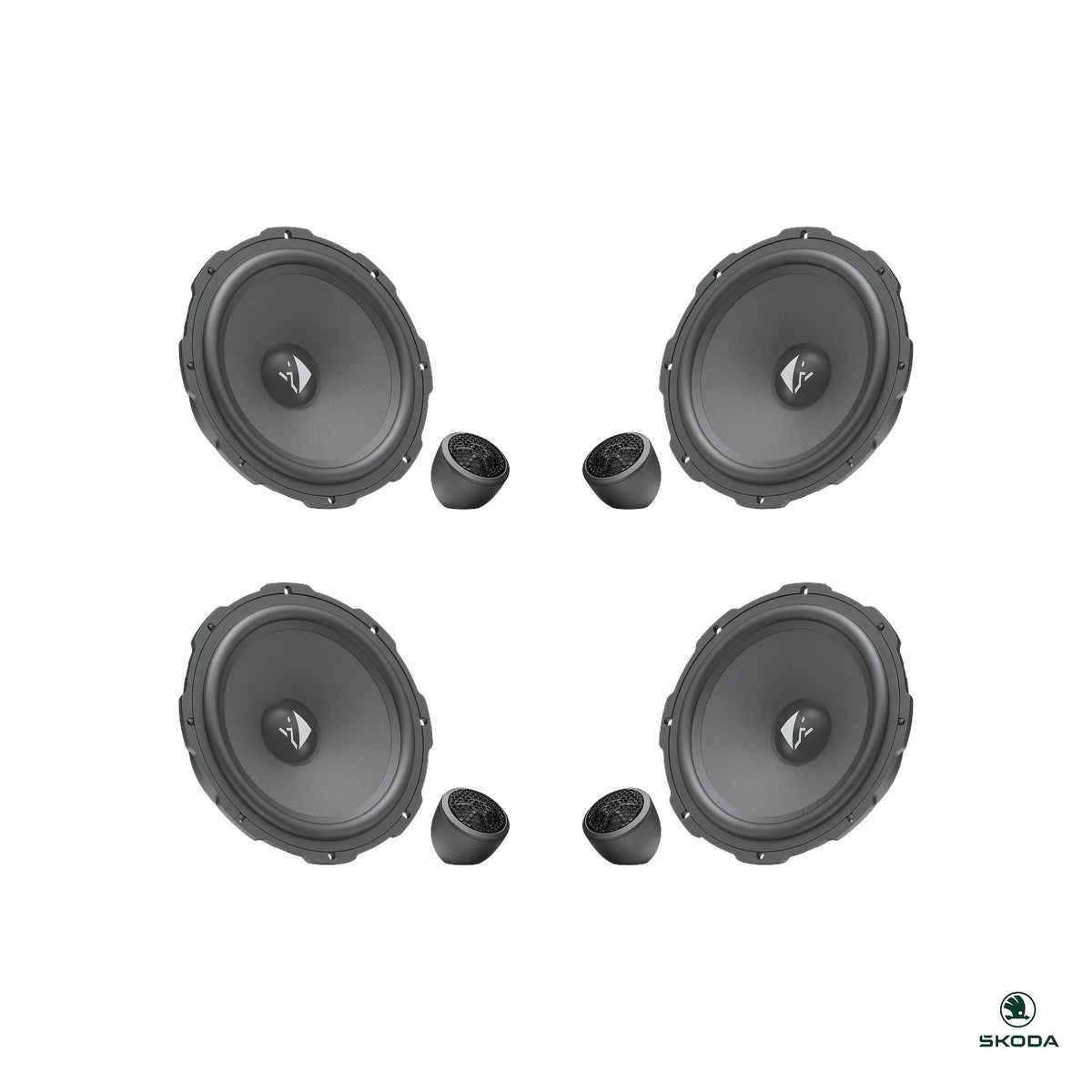 HELIX Ci3 front and rear component speakers with tweeters for the Skoda Octavia IV speaker upgrade