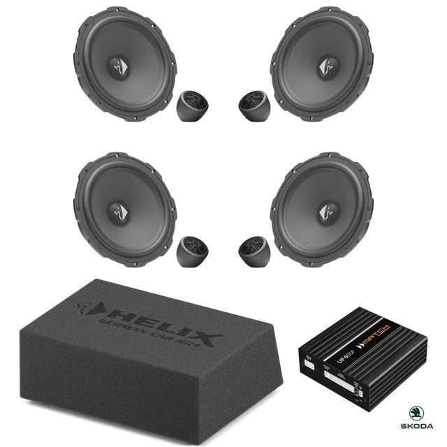 HELIX Ci3 front and rear speakers, loaded subwoofer and DSP amplifier for the Skoda Octavia IV upgrade