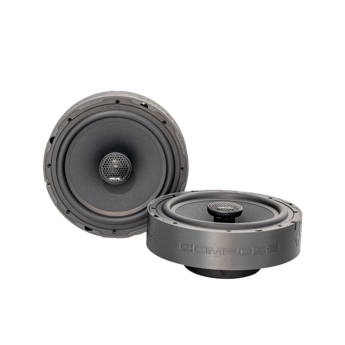 HELIX Ci3 6.5-inch 3Ω Type 1 coaxial speakers with vehicle-specific adapters for compatible Škoda models