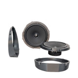 HELIX Ci3 8-inch Type 2 door woofers with Tesla Model S and Model X mounting adapters shown from multiple angles