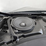 HELIX Ci3 dashboard midrange shown installed in the Tesla Model Y front speaker upgrade