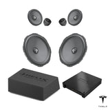 HELIX Ci3 front speakers, loaded subwoofer and V EIGHTEEN DSP for Tesla Model Y Juniper Premium Audio