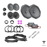 HELIX Ci3 speakers, FlexMount adapters, crossovers and wire kits for the Tesla Model Y RWD upgrade