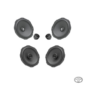 HELIX Ci3 front component speakers with tweeters and rear coaxial speakers for the Toyota Hilux N80 upgrade