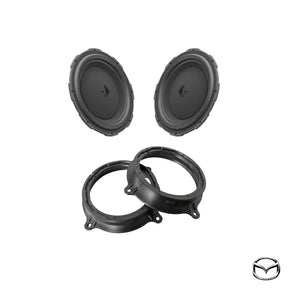 HELIX Ci5 front component speakers with FlexMount adapters for compatible Mazda models with BOSE audio