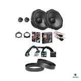 DSP amplifier, T-harness, HELIX crossovers and FlexMount adapters for the Skoda Octavia IV front speaker package