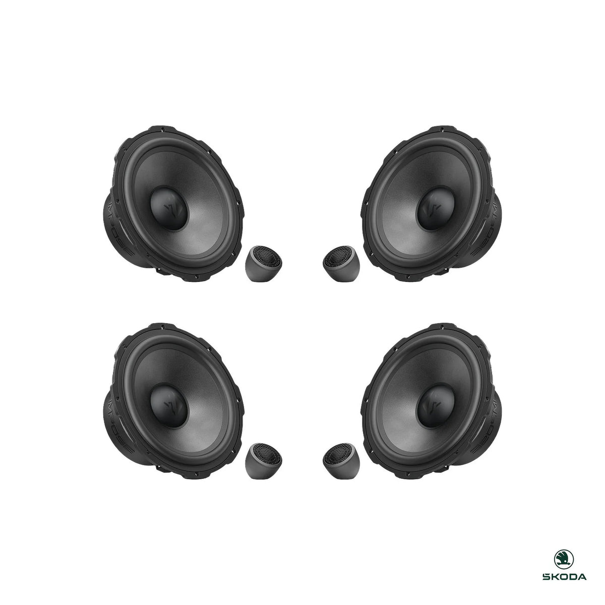 HELIX Ci7 front and rear component speakers with tweeters for the Skoda Octavia IV speaker upgrade