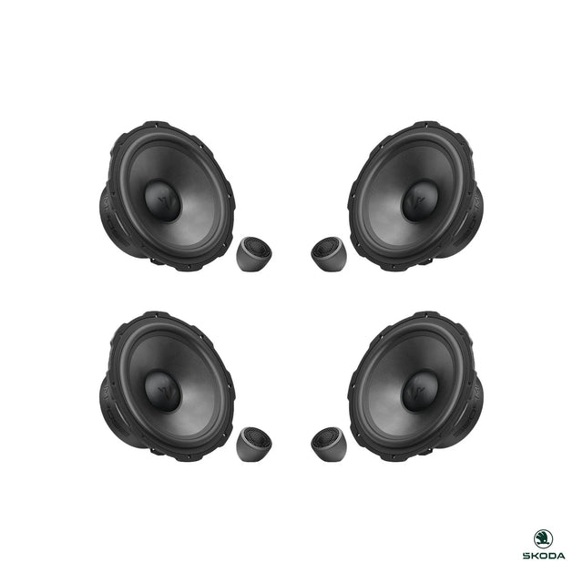 HELIX Ci7 front and rear component speakers with tweeters for the Skoda Octavia IV speaker upgrade