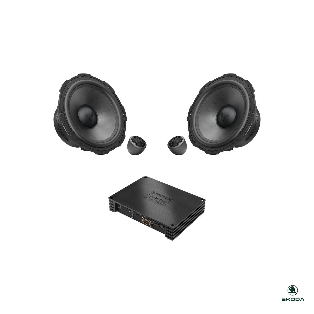 HELIX Ci7 front component speakers with DSP amplifier for the Skoda Octavia IV audio upgrade