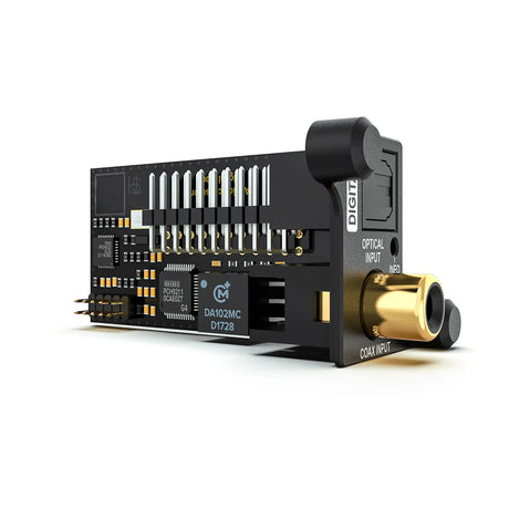HELIX Extension Card 2.0 DIGITAL IN angled view showing optical and coaxial S/PDIF input connections