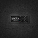 HELIX ISM 400.2DSP installed in a HELIX IMPACT subwoofer enclosure as an integrated active DSP amplifier module