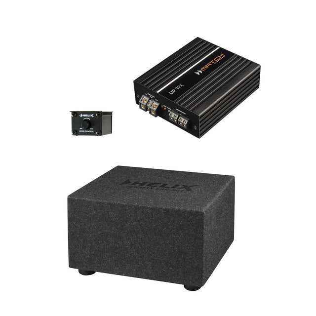 HELIX K 8E.2 8-inch loaded ported subwoofer enclosure with mono amplifier and remote control