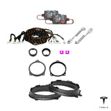 Radio-specific T-harness, HELIX crossovers and FlexMount adapters for the Tesla Model Y Juniper Ryzen upgrade