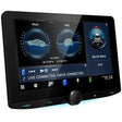 Kenwood DMX9724XDS 10.1-inch floating receiver angled view showing vehicle pitch, roll and compass data