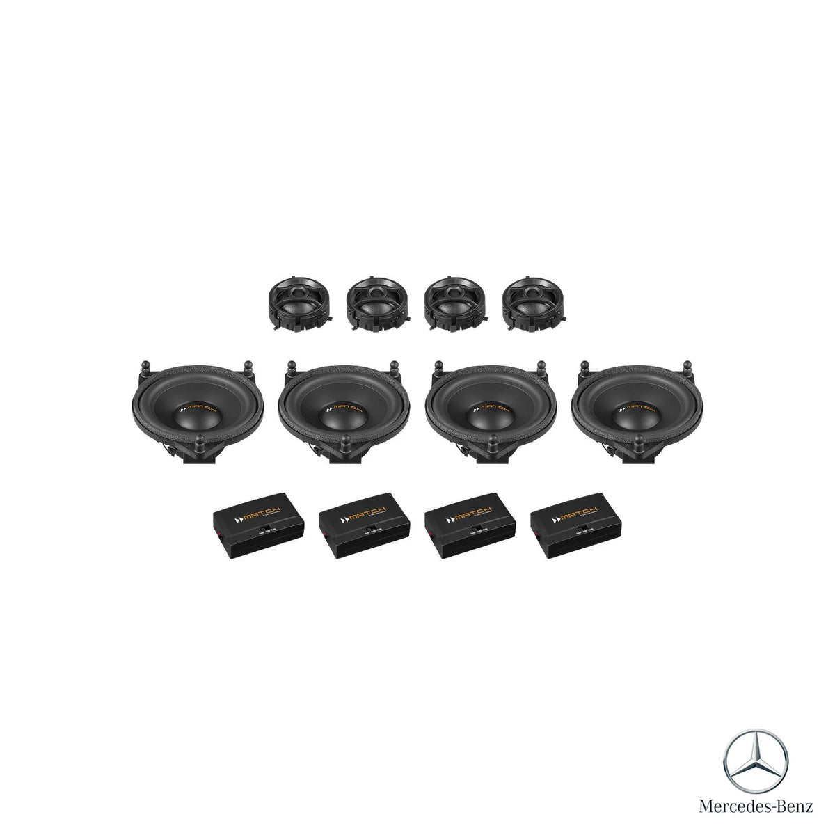 MATCH component speakers with four accessory modules for the Mercedes G-Class G463A Burmester upgrade