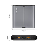 VIOFO EP100 expansion battery dimension diagram showing a 171 x 171 mm footprint and 35 mm height